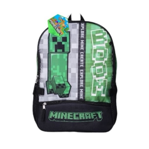 Minecraft Creeper 17” Backpack With Lunchbox And Keychain Set - Picture 5 of 6